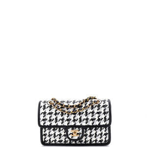Chanel Small Classic Single Flap Bag Woven Lambskin and Viscose